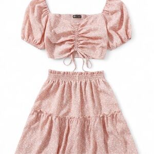 SOLD Baby Pink Floral Two-Piece Set